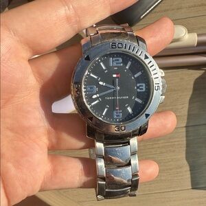 Tommy Hilfiger Black Dial Silver Bracelet Watch